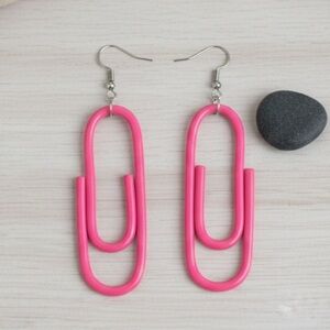 Colorful Paperclip Dangle — Handmade Earrings — Hypoallergenic